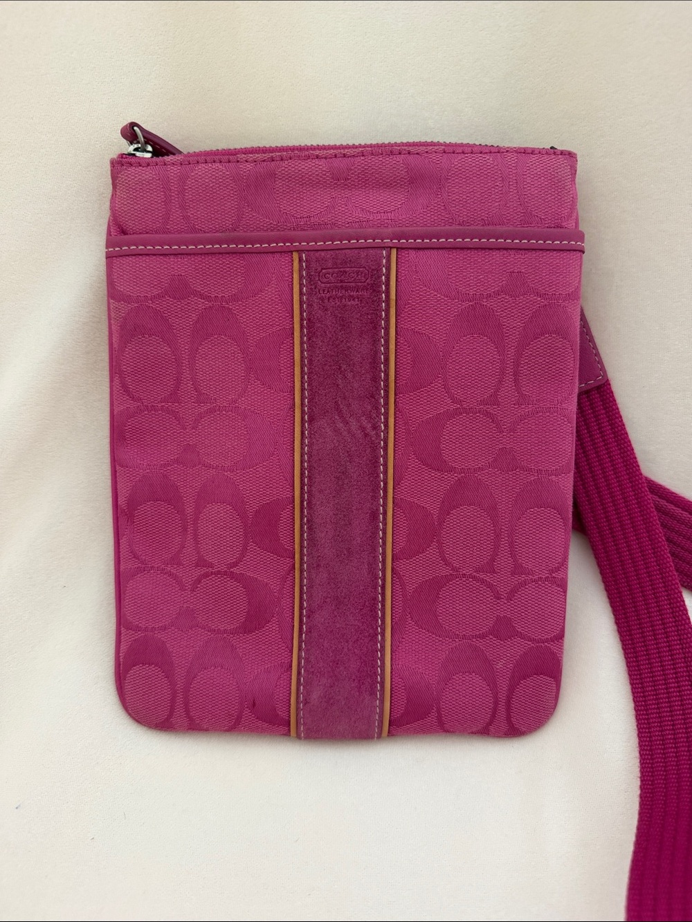 Coach Pink Signature Crossbody Pouch